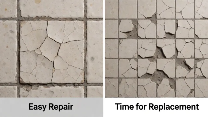 Tile before and after